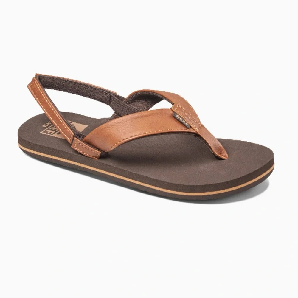 🌴 Reef Kids Little Twinpin Sandals – Brown 🌴